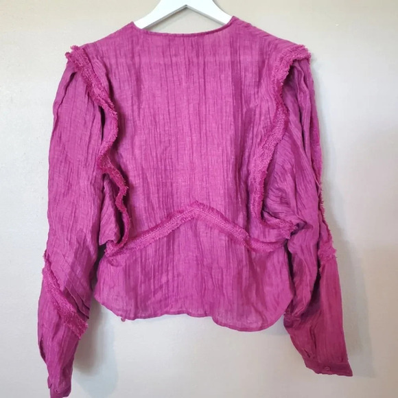 IRO Paris Camer Pleated Long Sleeve Top Size 40 / 8 - Picture 7 of 11